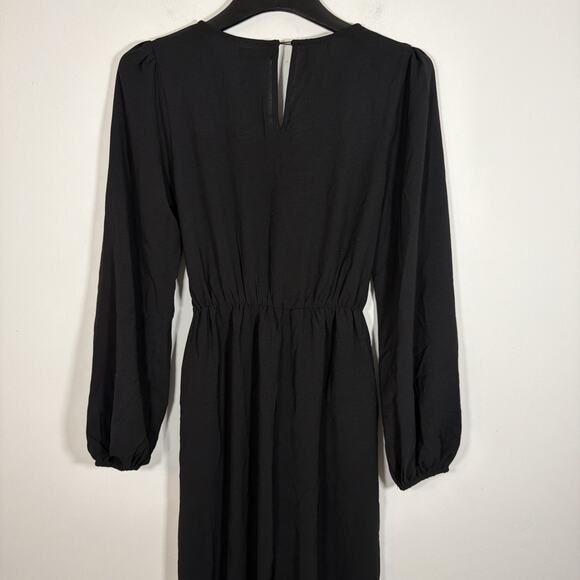 Wishlist Apparel V-Neck Jumpsuit Romper Black Small Long Sleeve Wide Leg Dressy - Picture 7 of 10